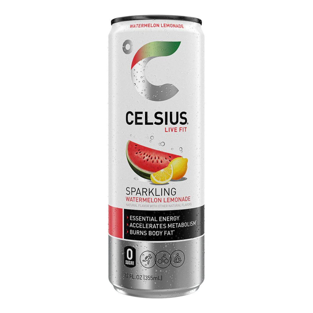 Bebida energética Celsius Live Fit con limonada de sandía y gas (355 ml)