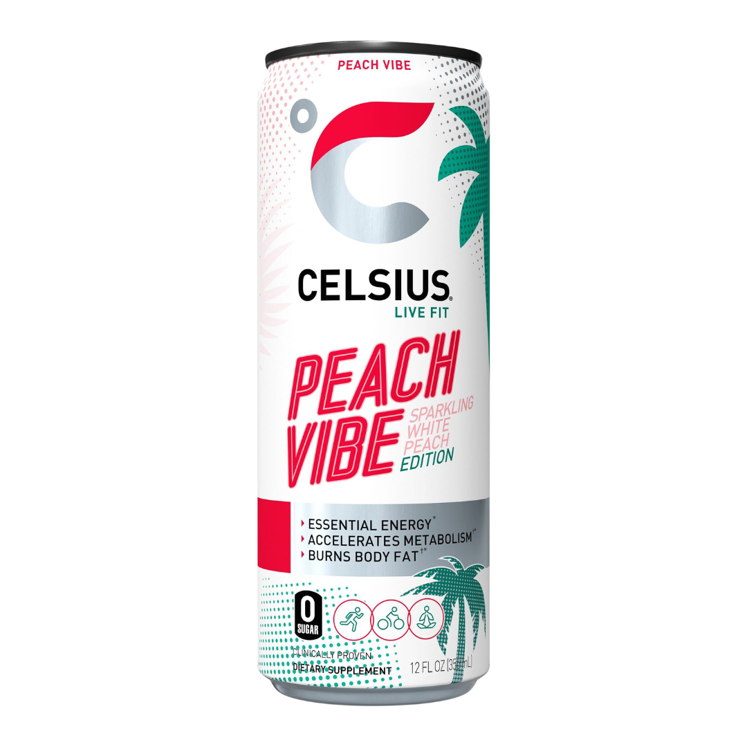 Bebida energética con gas Celsius Live Fit Peach Vibe White Peach (355 ml)