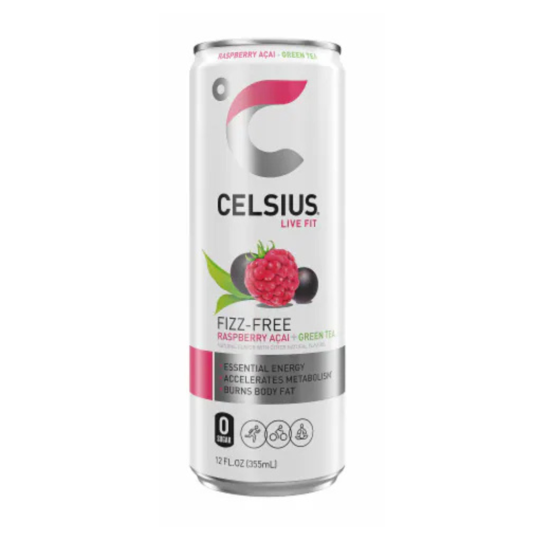 Bebida energética sin gas Celsius Live Fit con té verde, frambuesa y açaí (355 ml)