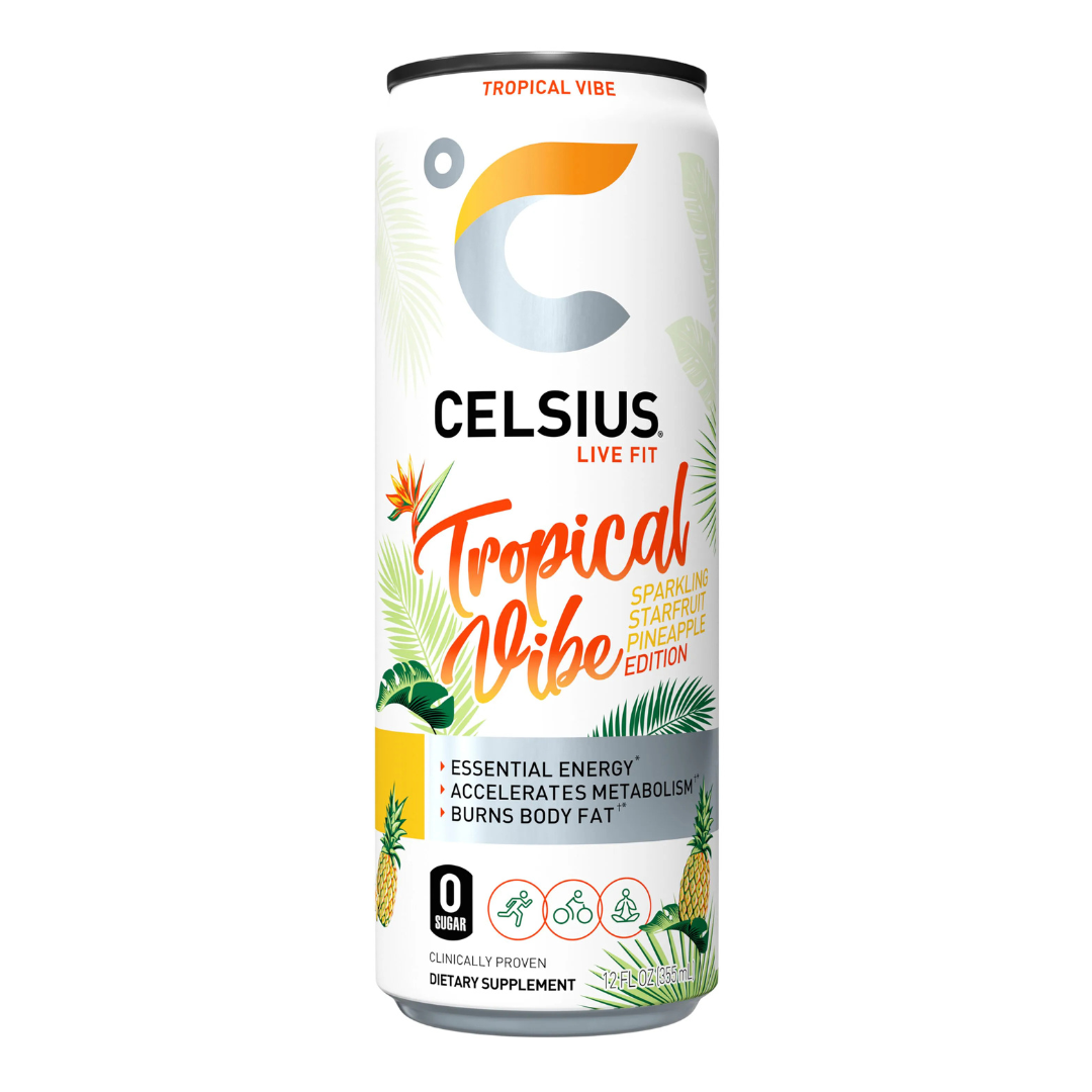 Bebida energética Celsius Vibe Tropical Vibe Starfruit Pineapple (355 ml)