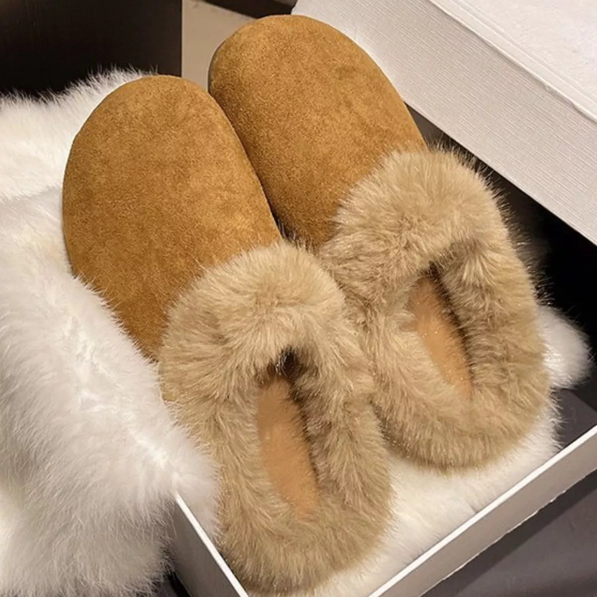 Pantuflas Suaves de Peluche Cálidas para Interiores