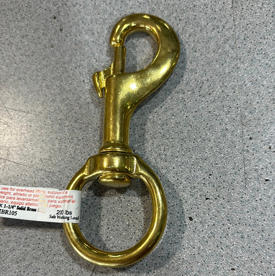 4-7/8" x 1-1/4" Mosquetón de latón macizo (n.º 9)