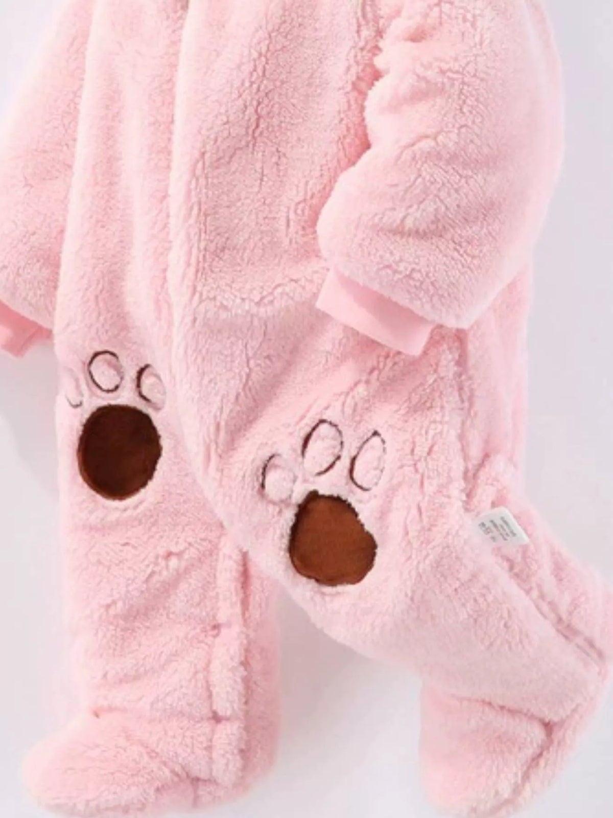 Mono de forro polar con capucha y orejas de oso para niños