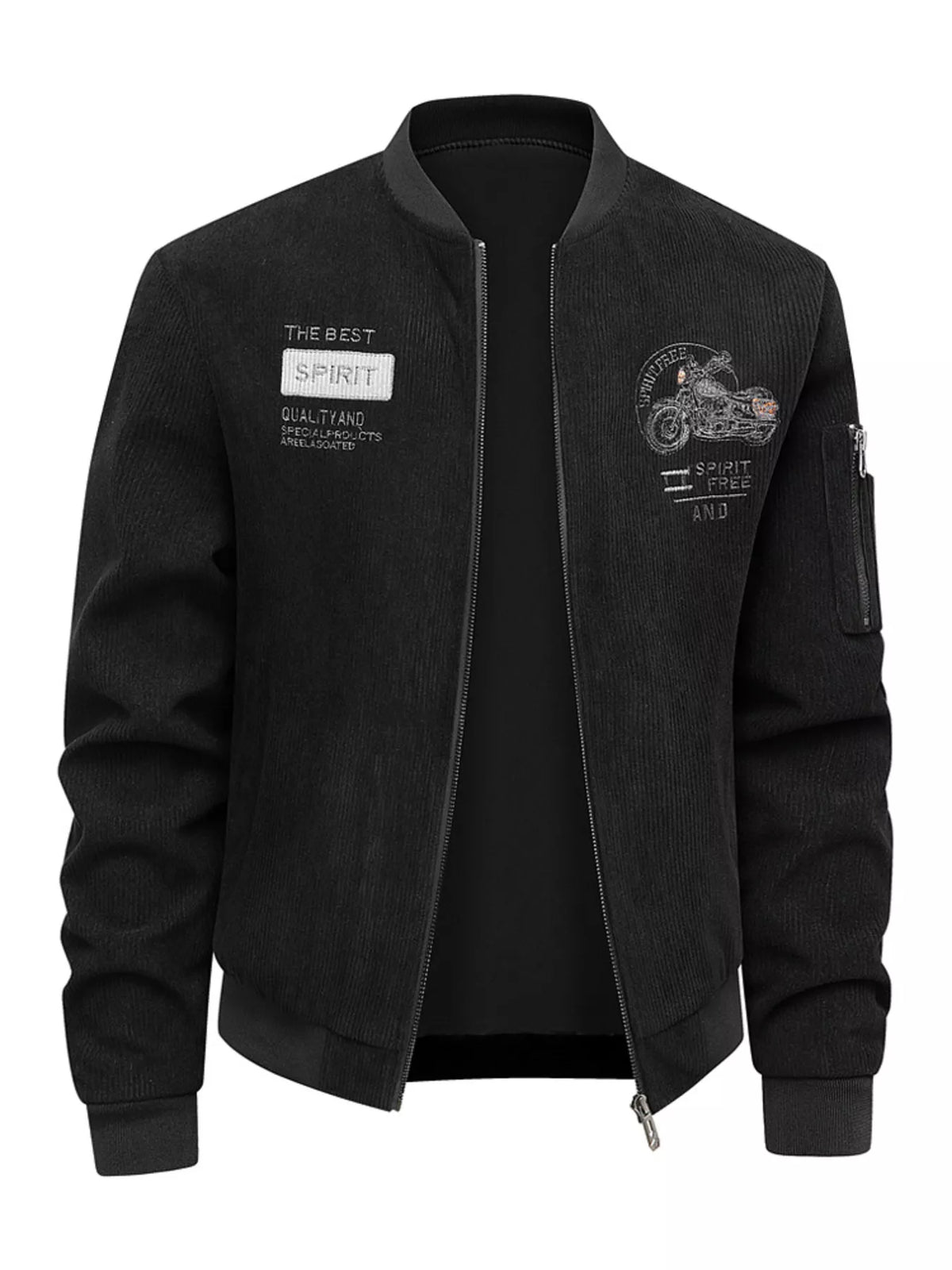 Chaqueta bomber de pana con cremallera talla grande para hombre