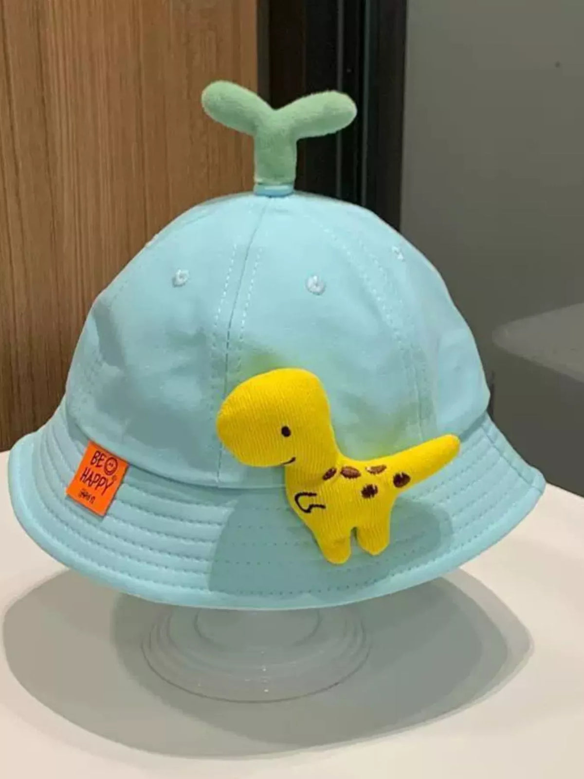 Sombrero de cubo decorativo con diseño de dinosaurios y brotes para niños