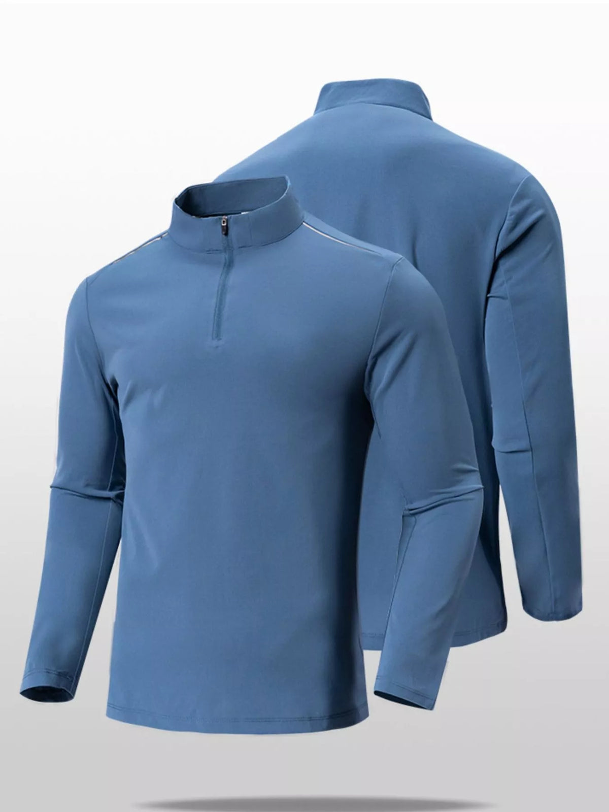 Camiseta de manga larga con cremallera de un cuarto para hombre de talla grande