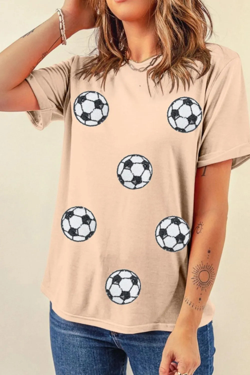 Camiseta de fútbol de manga corta y cuello redondo