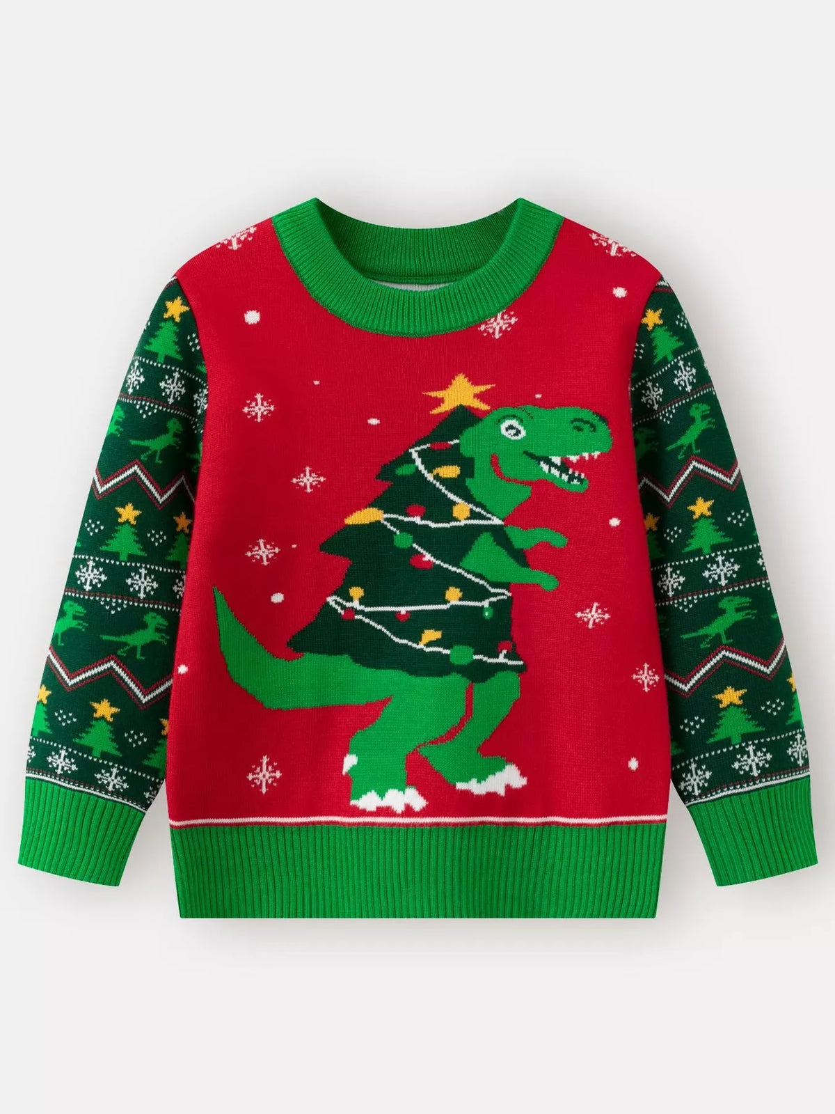 Children's Christmas Tree Round Neck Sweater