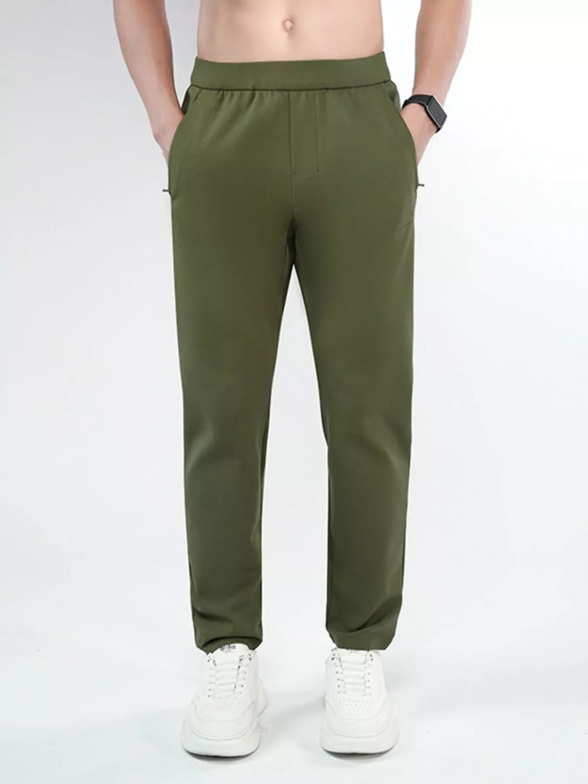 Pantalones elásticos ajustados de talla grande para hombre