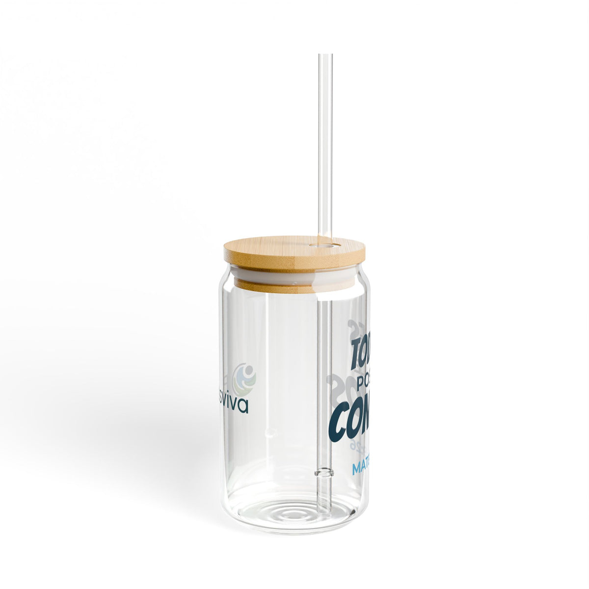 Glass Sipper — "Todo es posible con Dios" Mateo 19:26 Vaso inspirador (16oz)