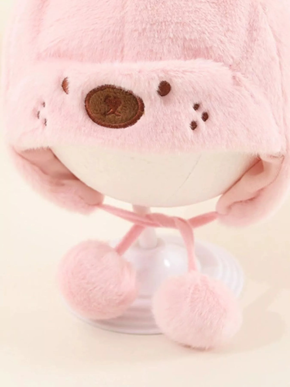 Gorro de felpa con orejas de oso para niños
