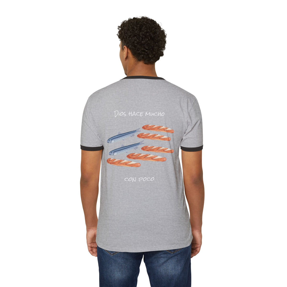 Ringer T-Shirt — 'Dios Hace Mucho Con Poco'