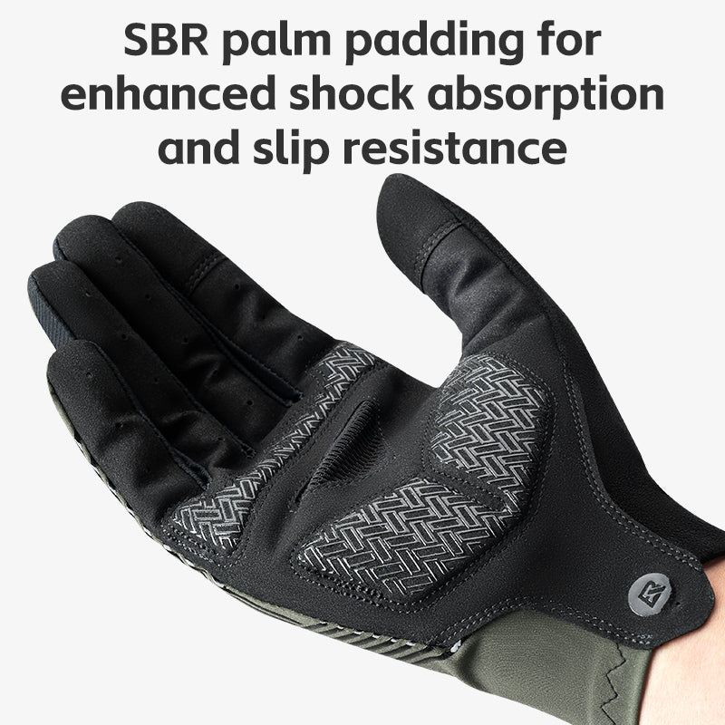 Guantes de MTB ROCKBROS: guantes de ciclismo antideslizantes con pantalla táctil y dedos completos 