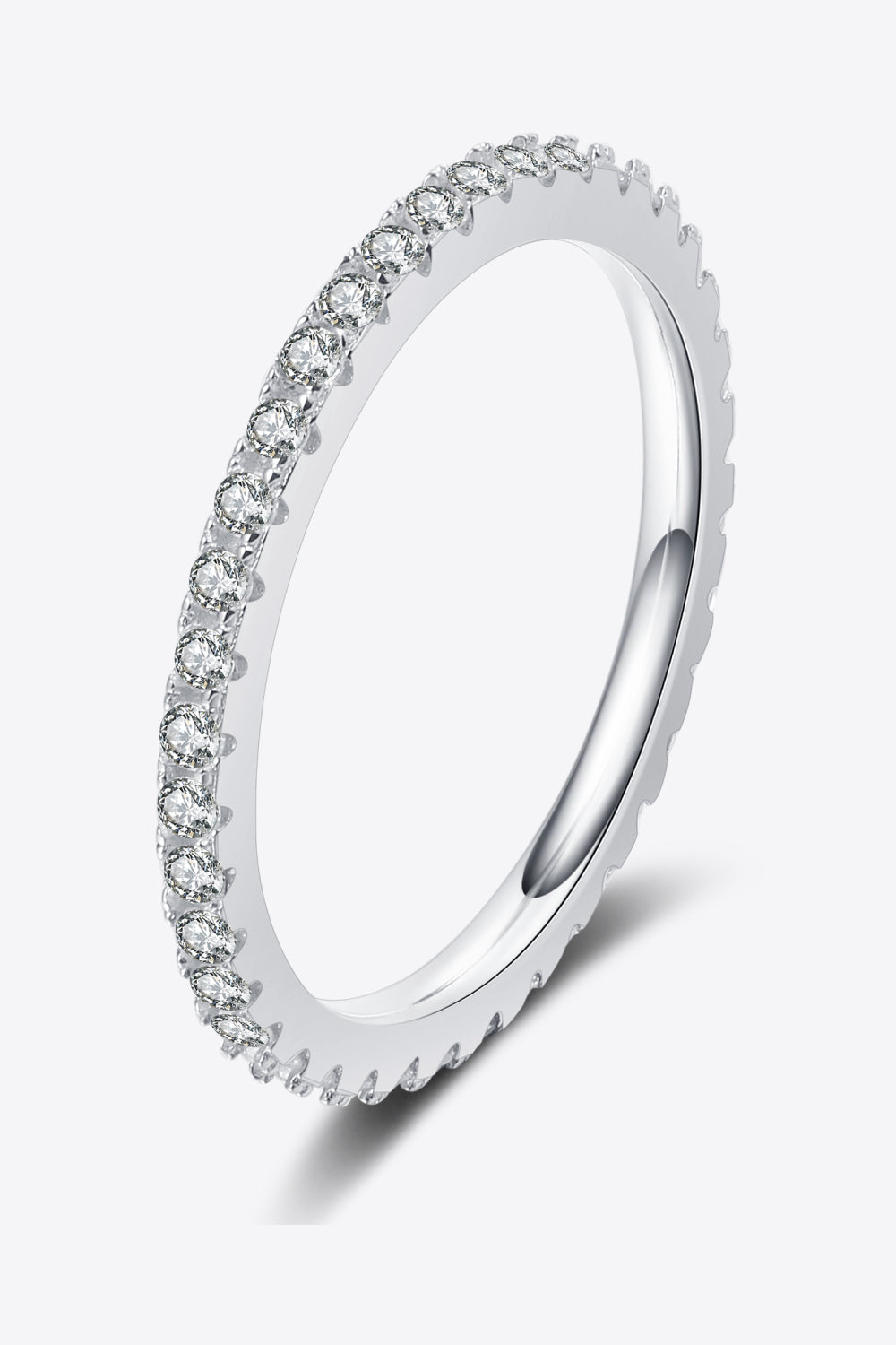 Anillo de moissanita de plata de ley 925 Curious Time