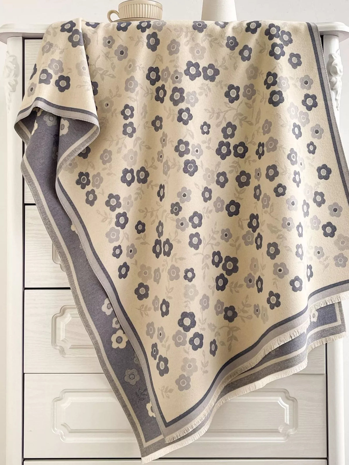 Bufanda de invierno cálida con estampado floral