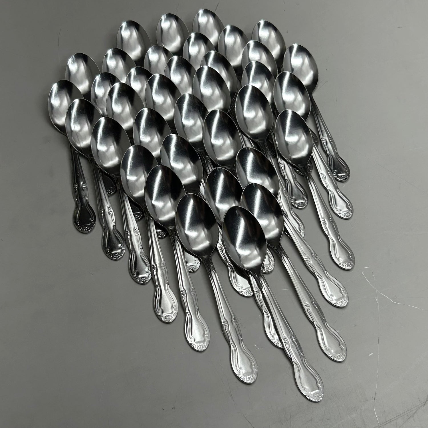 ABC (36 Pack) Stainless Steel Flora Stamped-Teaspoons FLO-01 (New Other-Distressed Packaging)