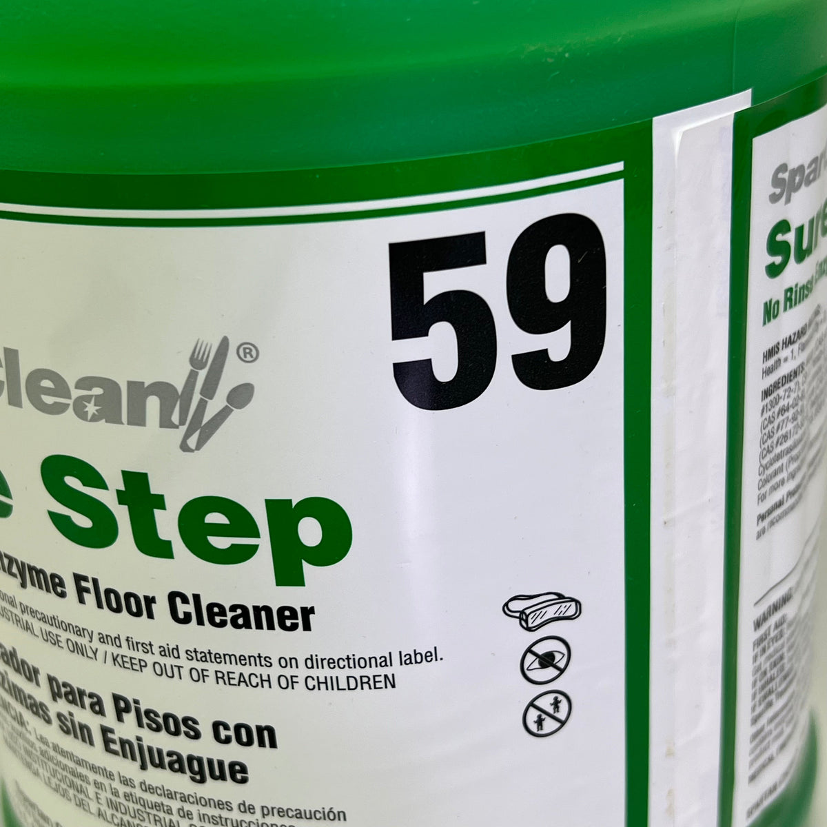 Limpiador de pisos enzimático sin enjuague SPARTAN Sparclean Sure Step, 1 galón, verde, 59