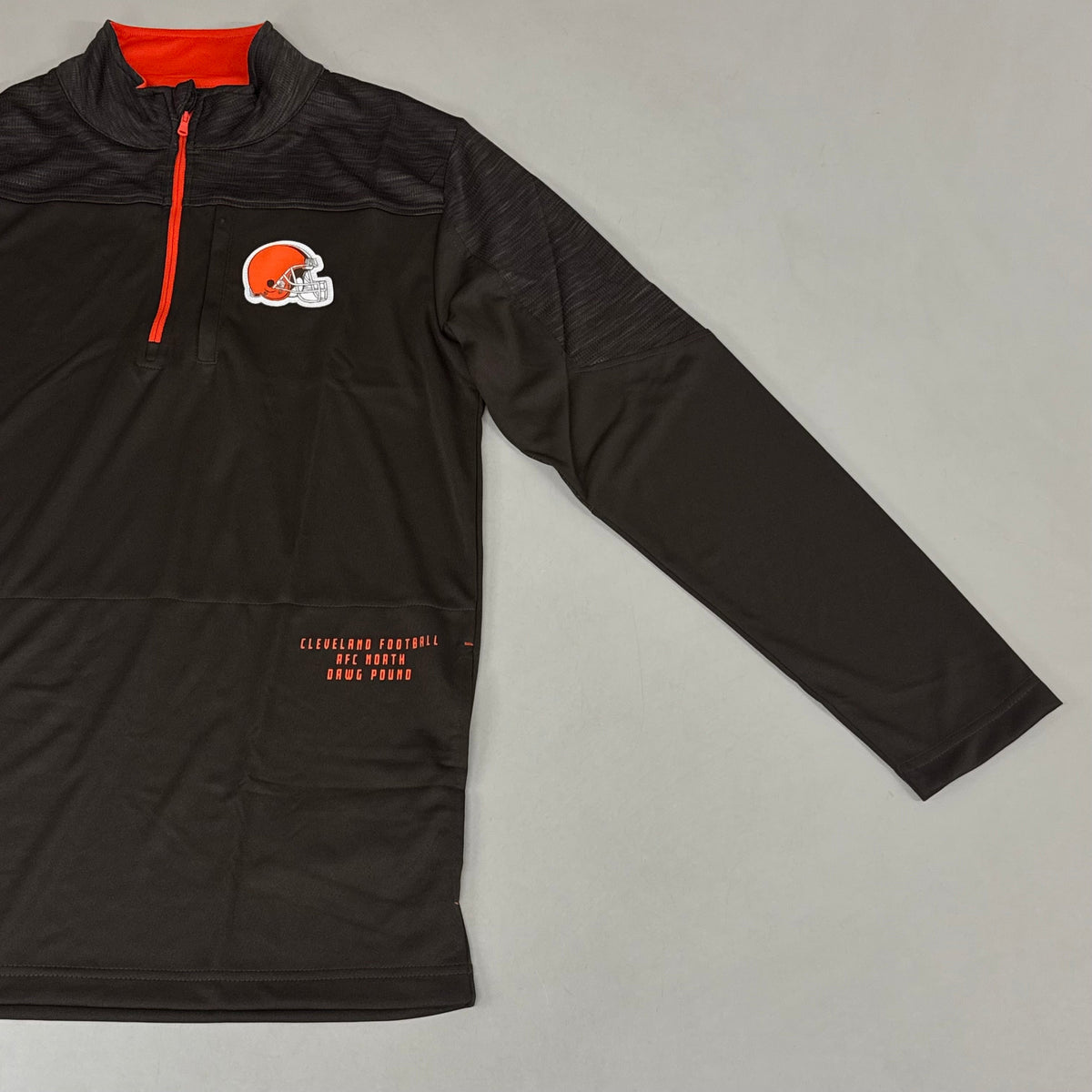 Camiseta NFL Cleveland Browns con cremallera de un cuarto, manga larga, talla L, marrón, 1802969