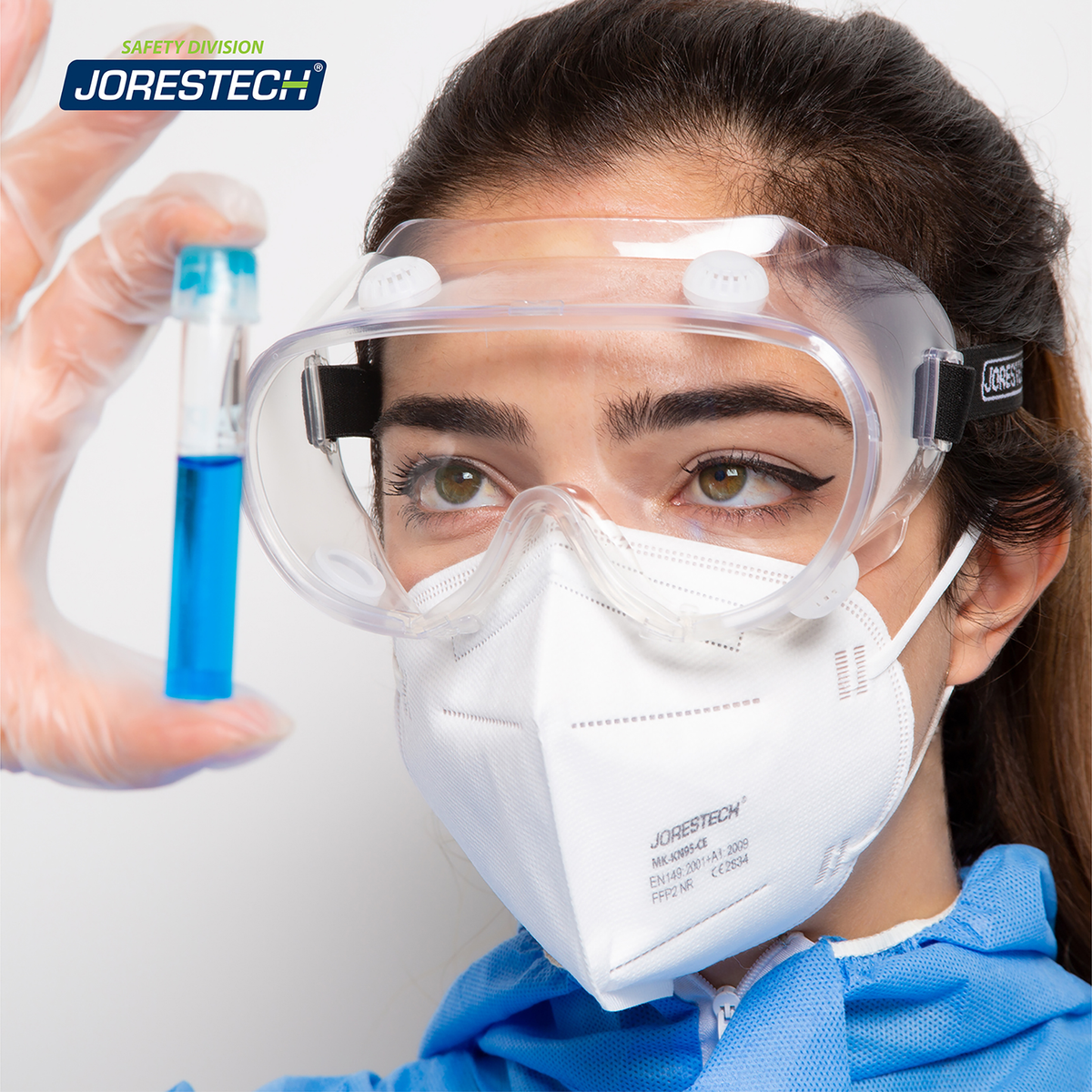 Gafas de seguridad ventiladas antivaho para protección contra impactos de alto impacto