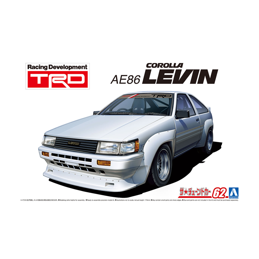 Aoshima: 1/24 TRD AE86 COROLLA LEVIN '83 (TOYOTA) Scale Model Kit 