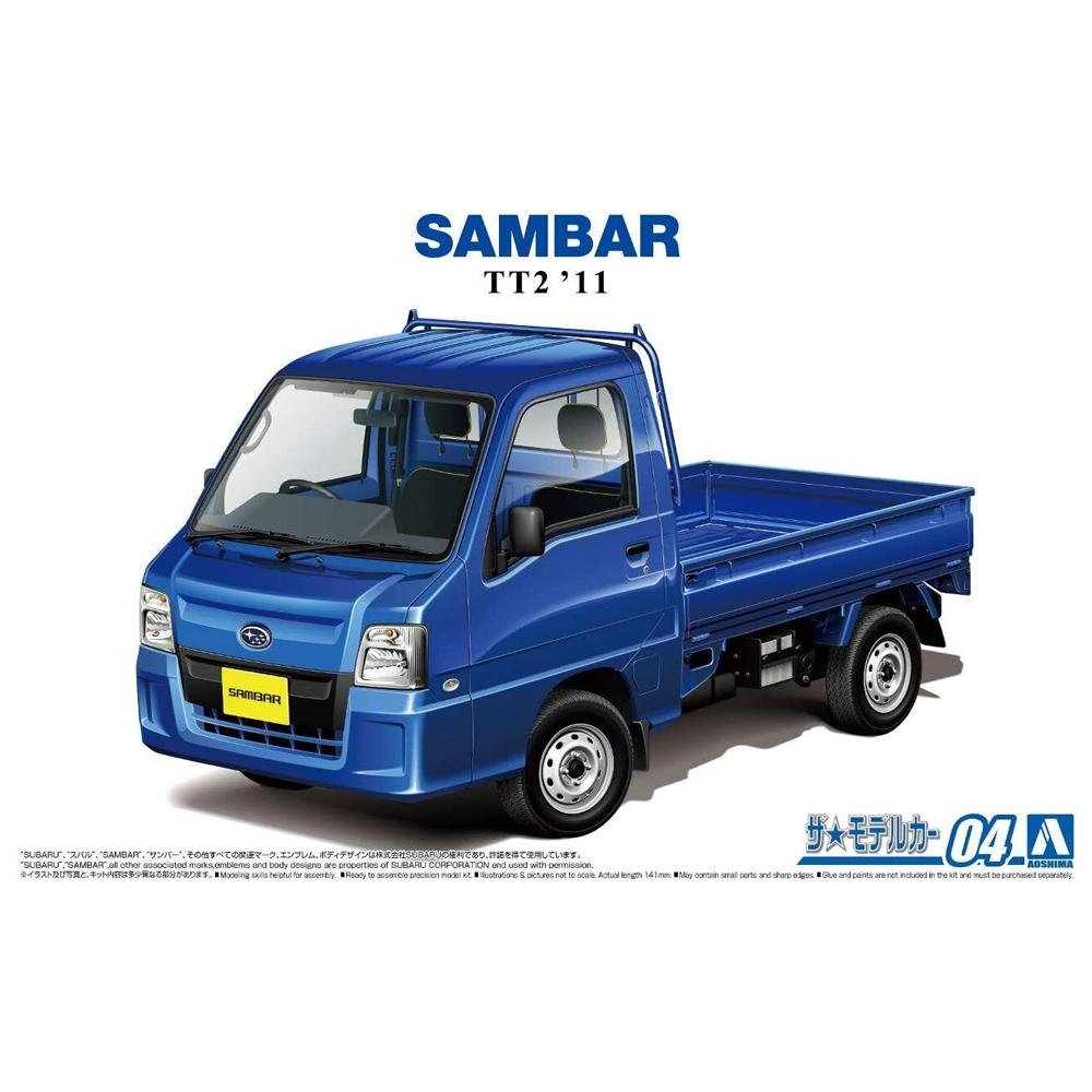 Aoshima: 1/24 Subaru TT2 Sambar WR Blue Limited Scale Model Kit 