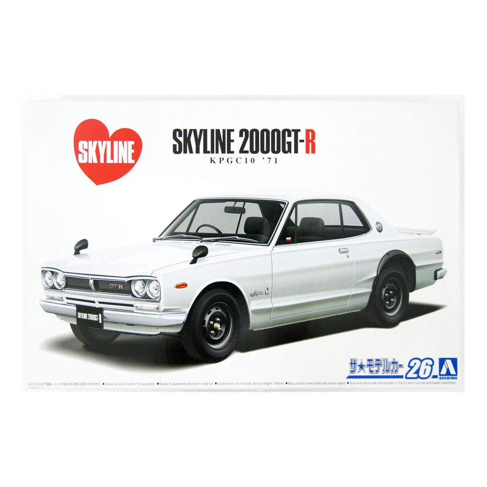 Aoshima: 1/24 Nissan KPGC10 Skyline HT2000GT-R Scale Model Kit 