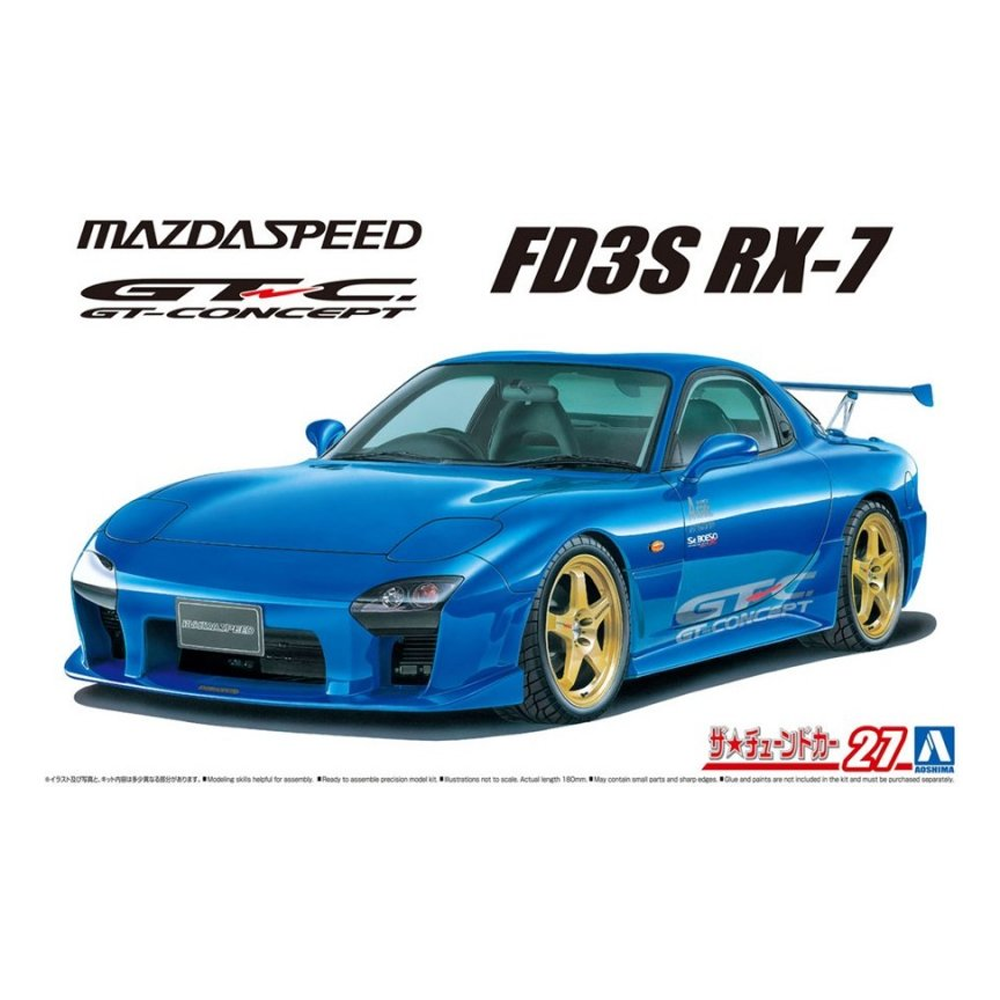 Aoshima: Mazda (1999) Mazdaspeed FD3S RX-7 A-SPEC GT-C 1/24 Scale Model Kit 