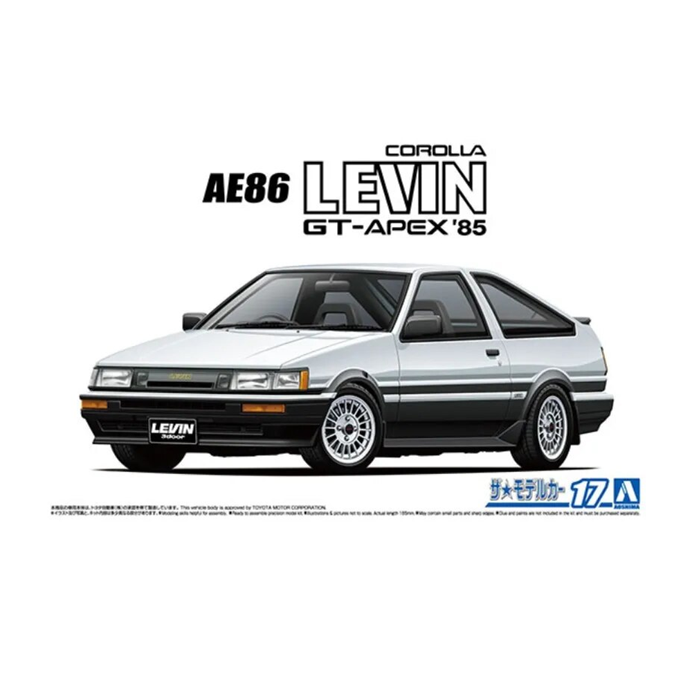 Aoshima: 1/24 TOYOTA AE86 COROLLA LEVIN GT-APEX '85 Scale Model Kit 