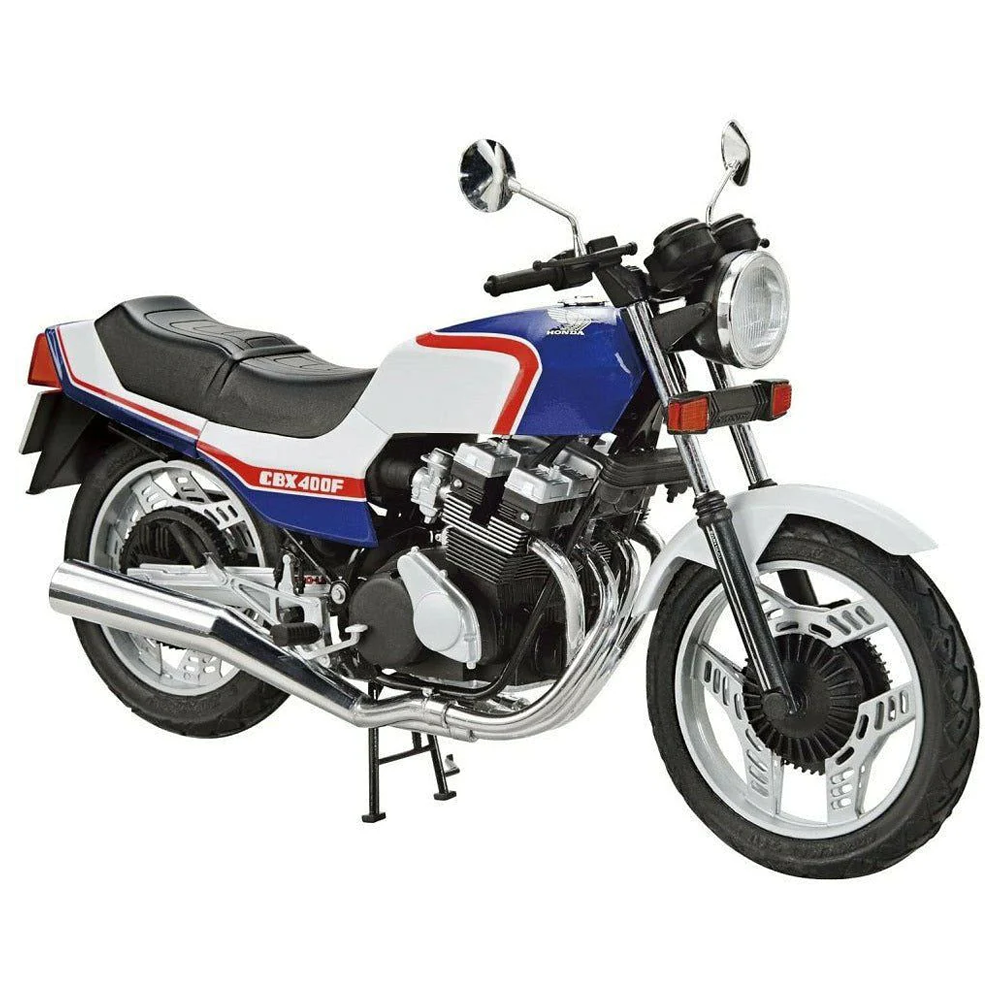 Aoshima: 1/12 Honda NC07 CBX400F Pearl Candy Blue/Pearl Shell White '81 Scale Model Kit 