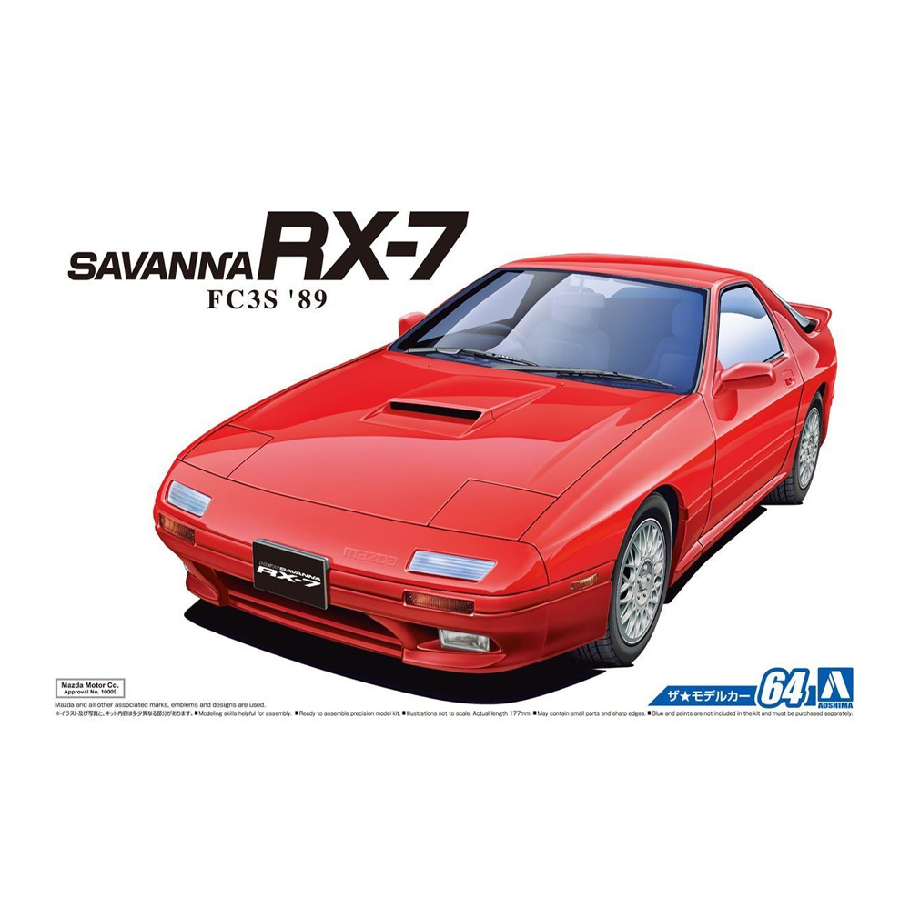 Aoshima: 1/24 Mazda FC3S Savanna RX-7 '89 Scale Model Kit 