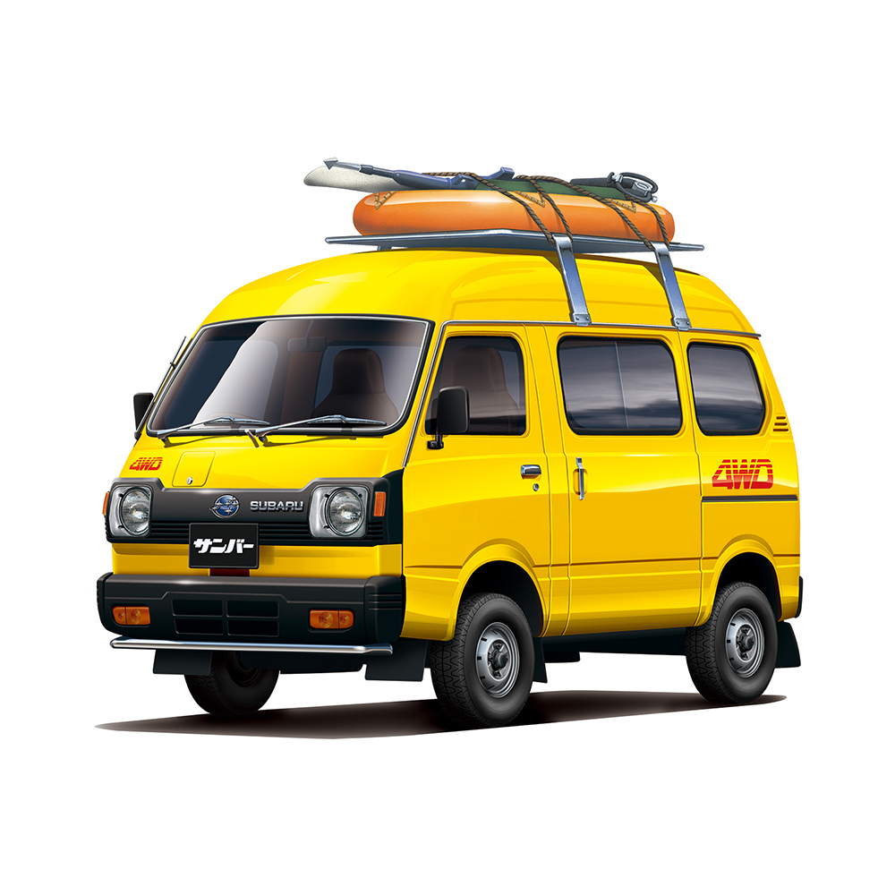 Aoshima: 1/24 SUBARU TT1 SAMBAR HIGH-ROOF 4WD '80 Scale Model Kit 