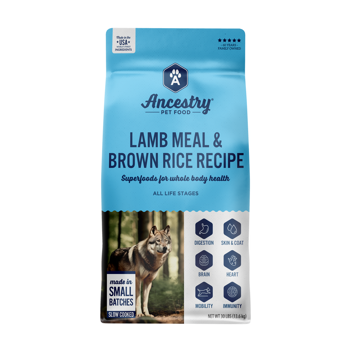 Alimento para Perros de Harina de Cordero y Arroz Integral