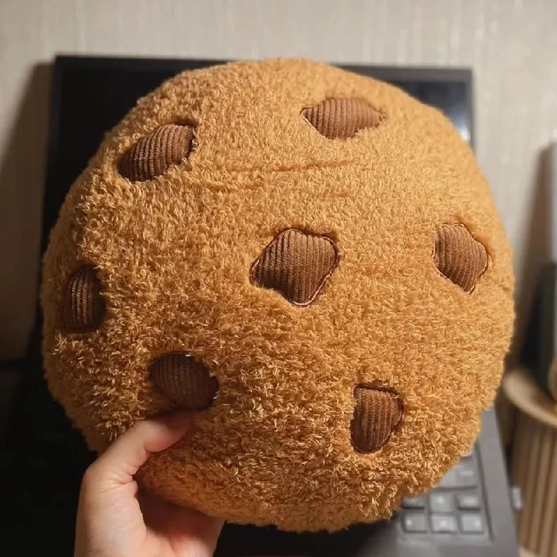 Almohada de peluche con forma de galleta con chispas de chocolate
