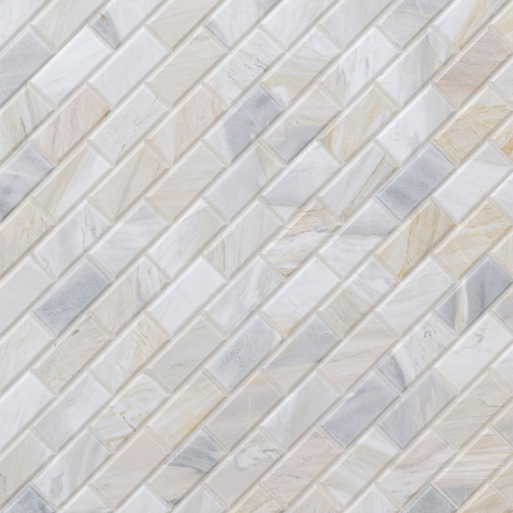 Athena Gold 2"x4" Honed and Beveled Marble Mesh Mounted Mosaic Tile - MSI Collection