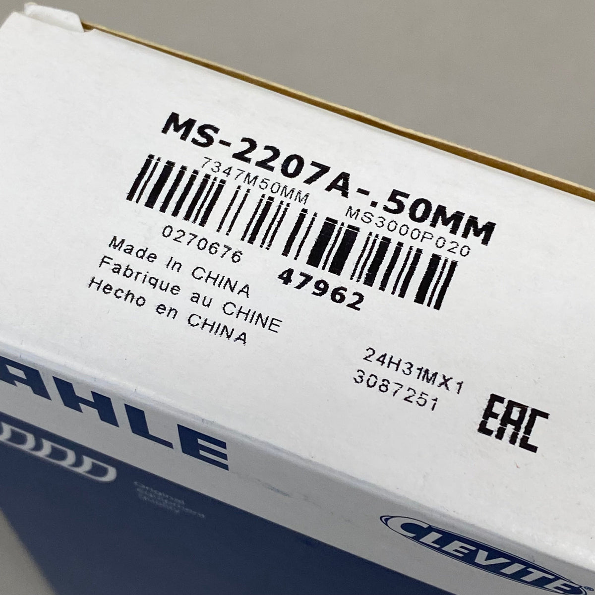 MAHLE (8 piezas, 1 caja) Juego de cojinetes principales del cigüeñal Clevite para Ford, Mercury y Jaguar MS-2207A-50MM