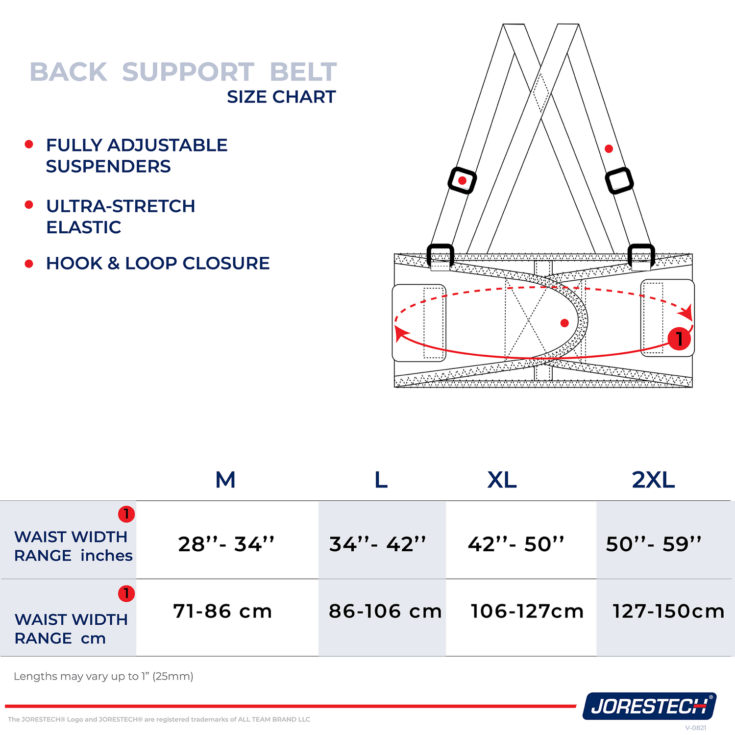 Adjustable Back Support Belt with Suspenders