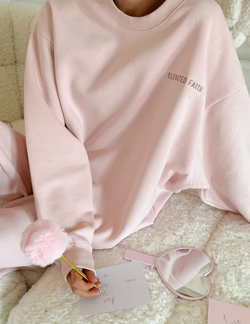 Sudadera unisex con cuello redondo Lotus de Basics