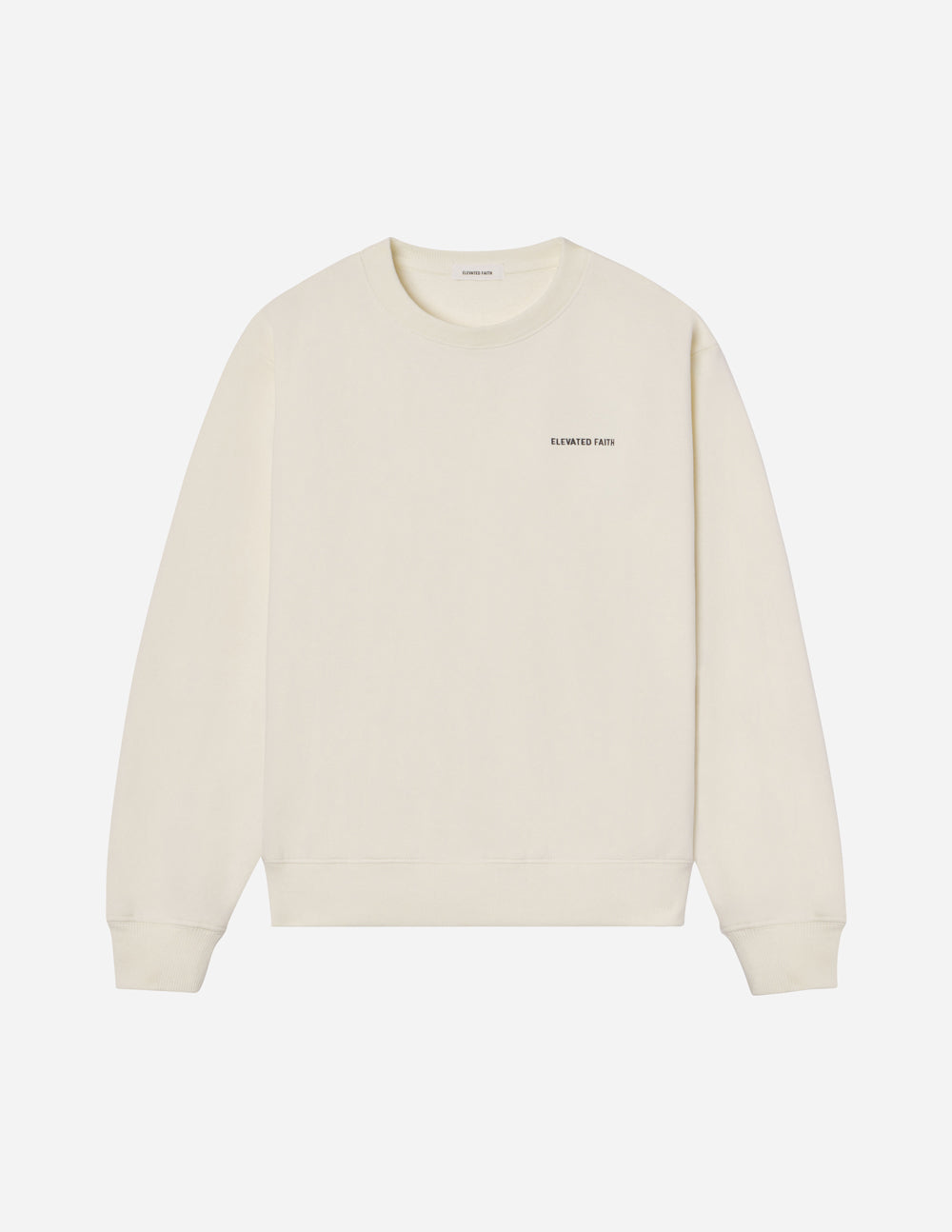 Sudadera unisex con cuello redondo de arena blanca básica