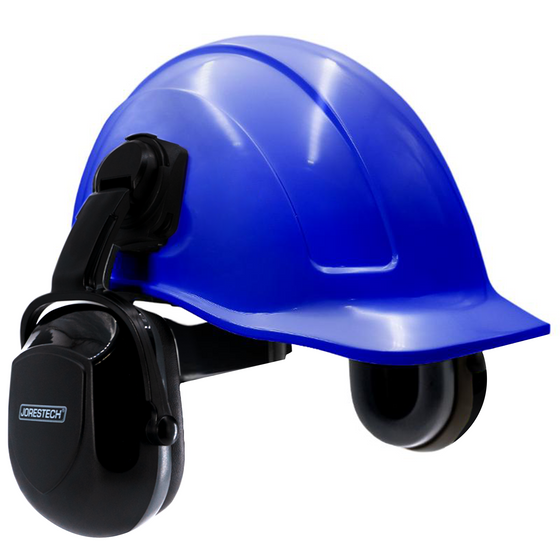 Cap Style Slotted Hard Hat Kit with Black Mountable Earmuffs