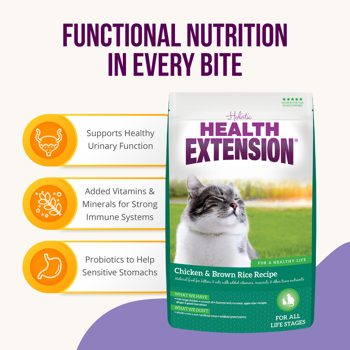 Chicken & Brown Rice Recipe – All Life Stages Dry Cat Food