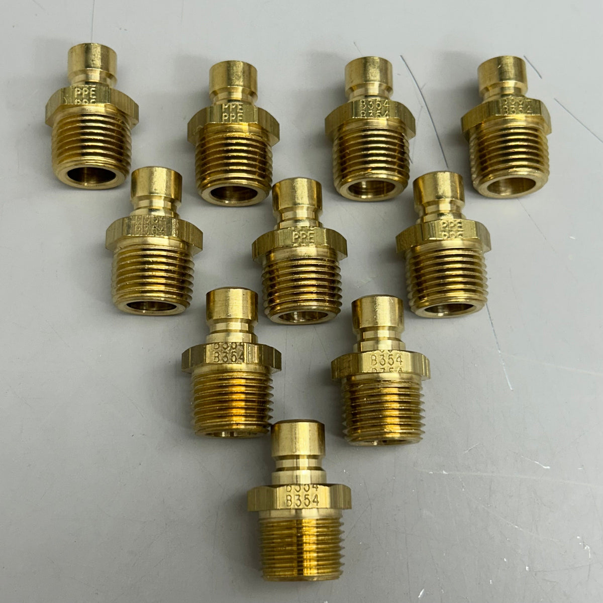 PLASTIC PROCESS EQUIPMENT (10 Pack) Male Plug Fitting 3/8" ID 1/2" NPT Brass  PPEB354