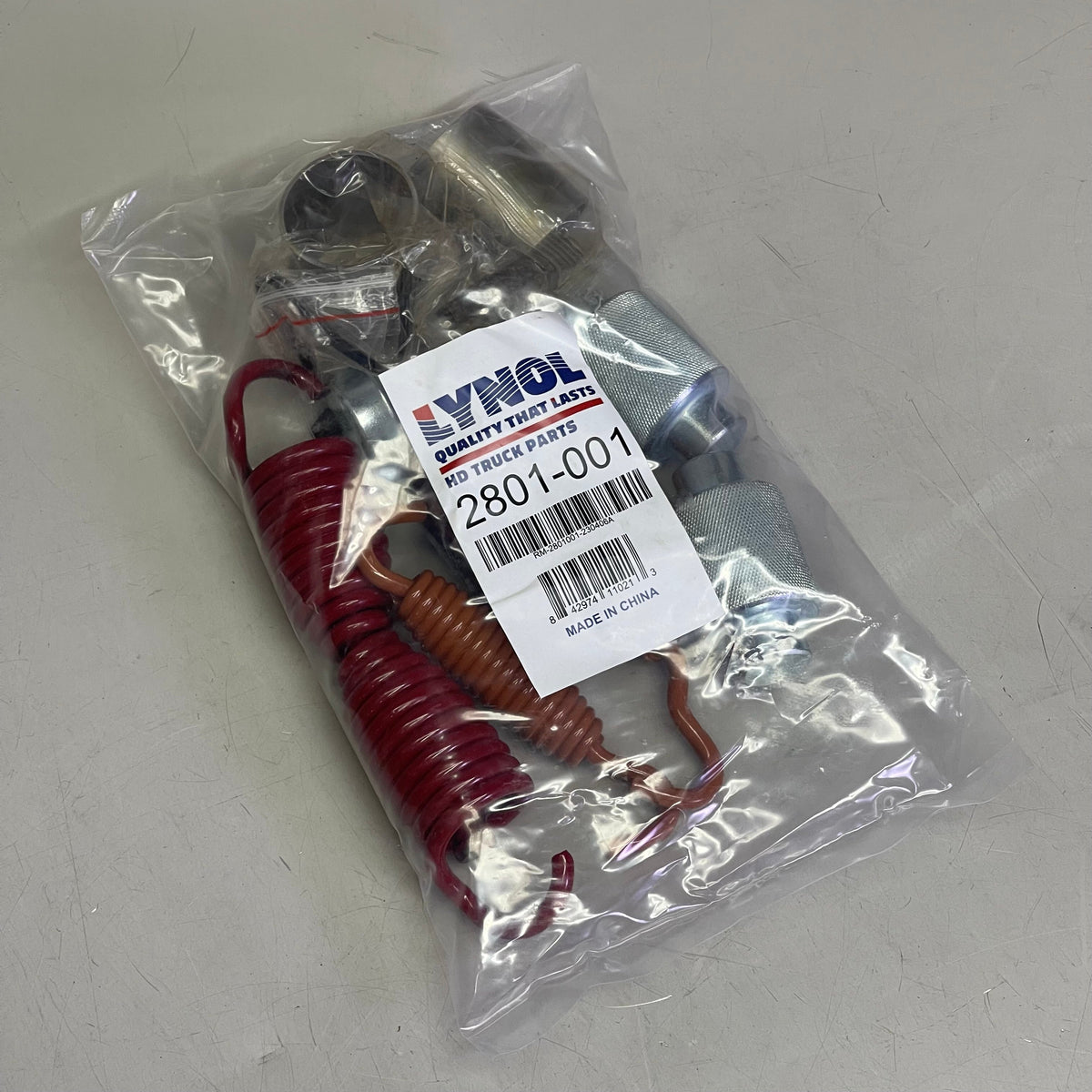 LYNOL Truck HD Kit de Herrajes para Frenos de Aire Acero y Rojo 2801-001