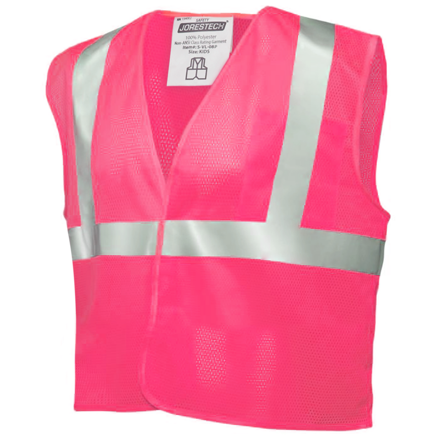 Children's Hi-Vis Mesh Safety Vest with 2" Reflective Strips - PinkFit Collection