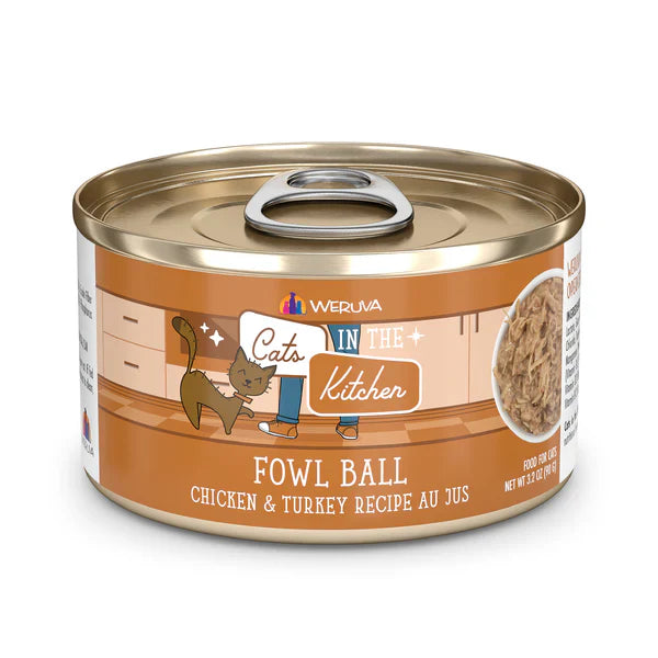 Cats in the Kitchen Fowl Ball – Chicken & Turkey Recipe Au Jus