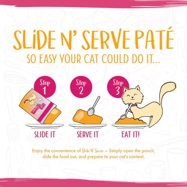 Paté Gatos en la Cocina La Cena Karate Kitty de Carne y Salmón en un Puré Hidratante (3 oz)