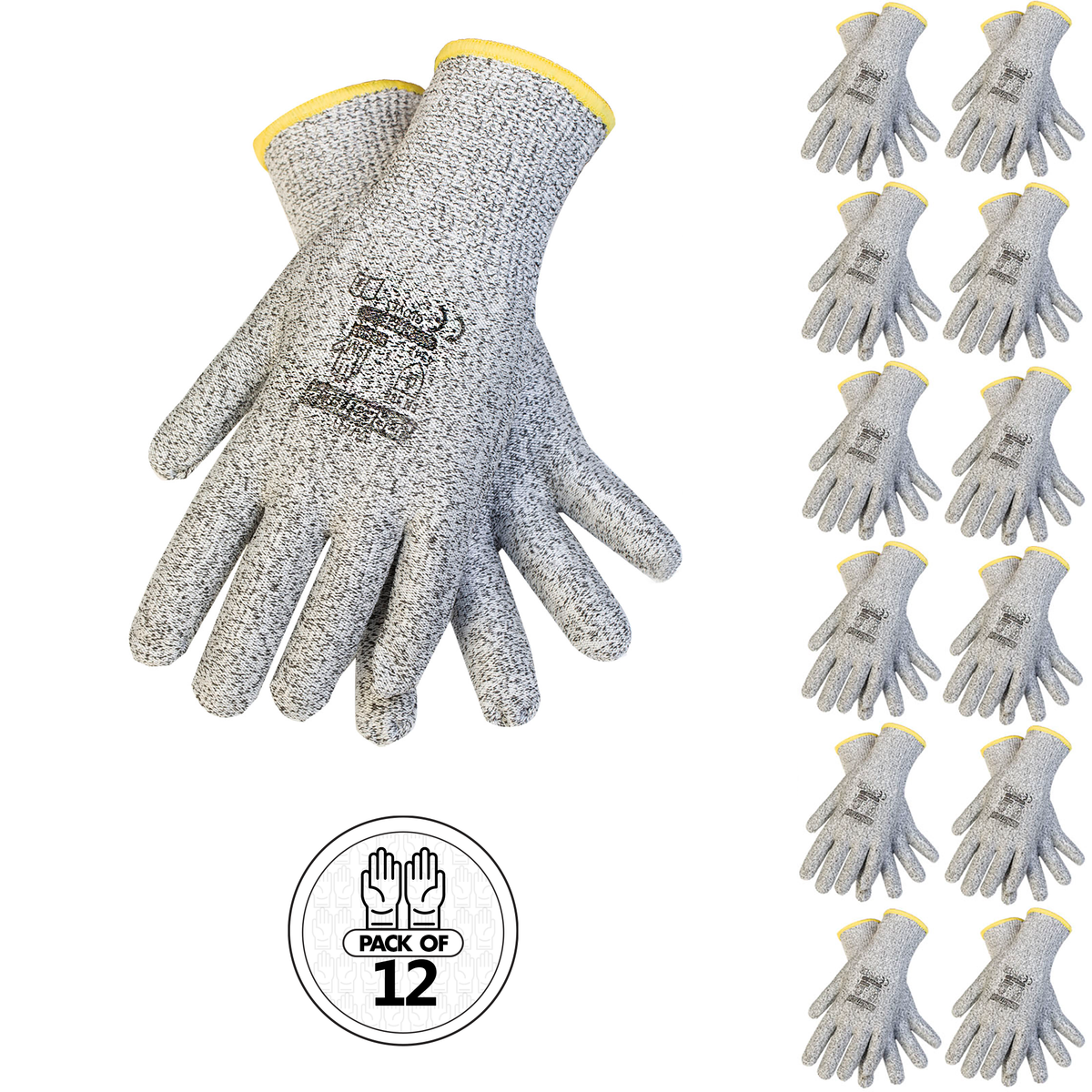 Cut Resistant Multi-Purpose Safety Work Gloves – Pack of 12
