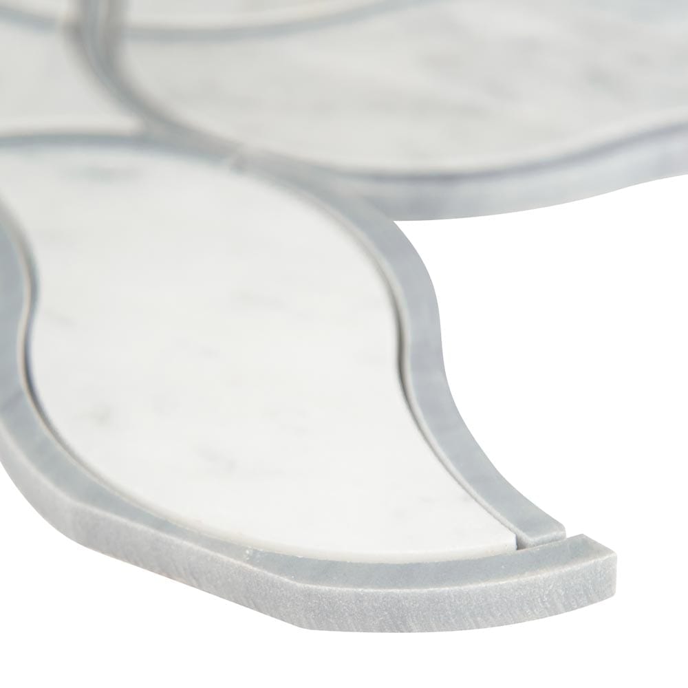 Carrara White Ellipsis 8.66"x11.63" Polished Marble Mesh-Mounted Mosaic Tile Pattern - MSI Collection