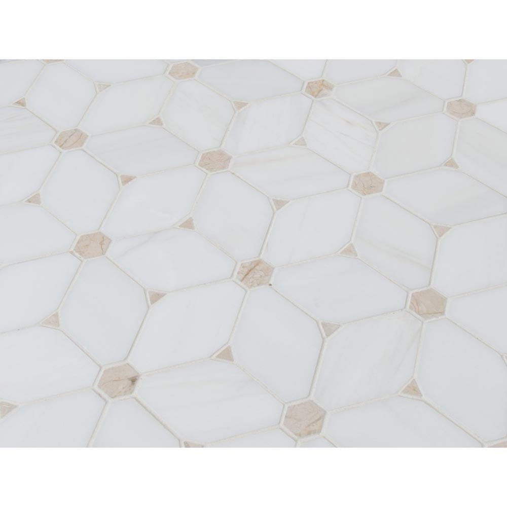Cecily 10.83"x12.6" Polished Marble Mesh-Mounted Mosaic Tile Pattern- MSI Collection