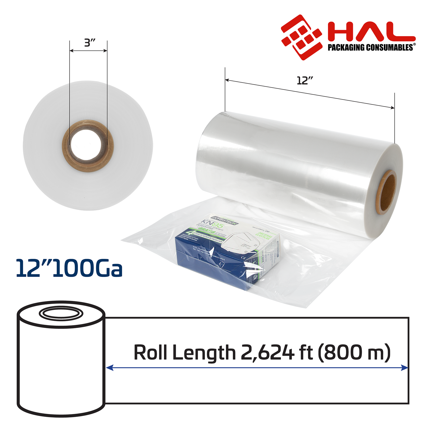 Centerfold POF Shrink Film – 100 Gauge - 12in (305mm)