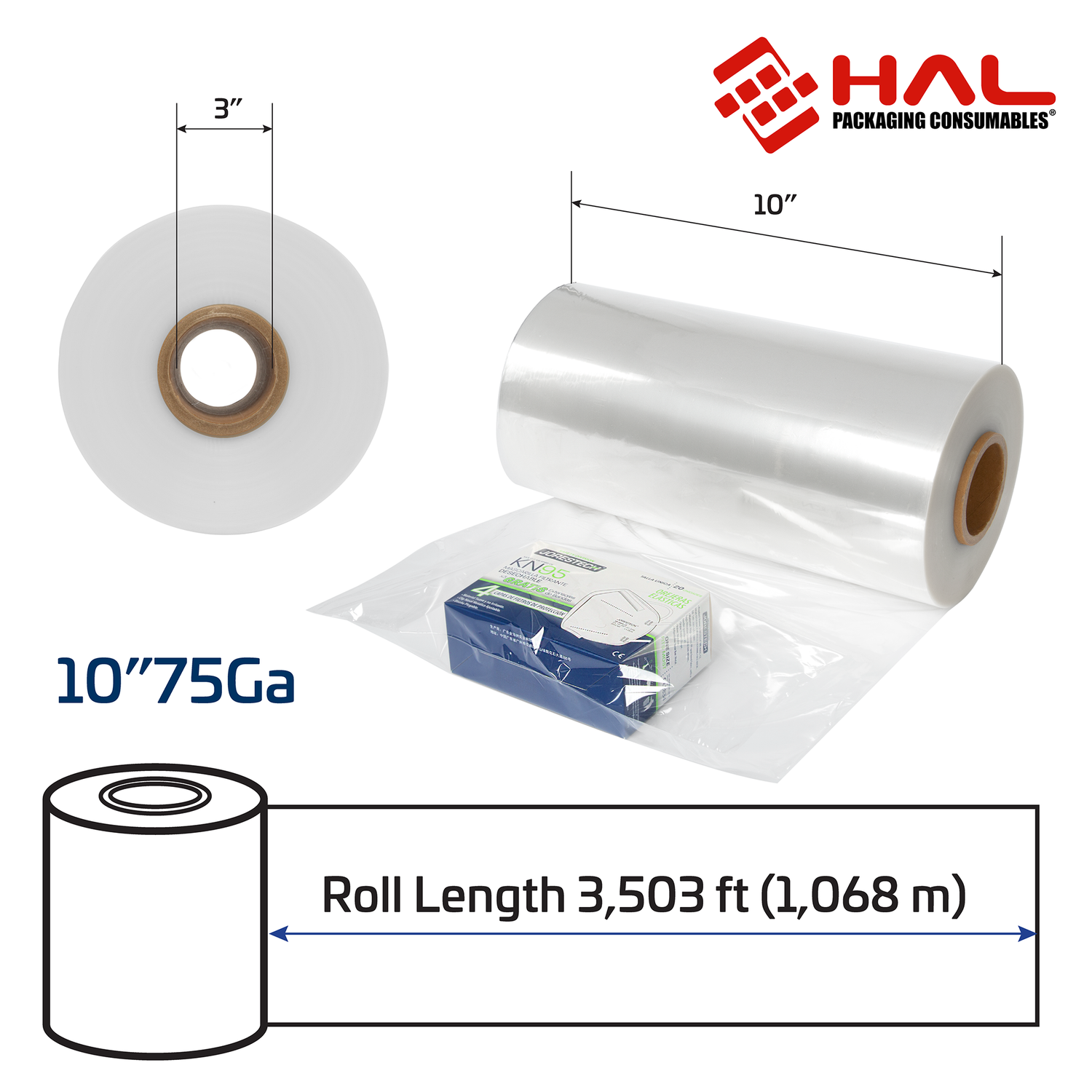 Centerfold POF Shrink Film – 75 Gauge - 10in (254mm)